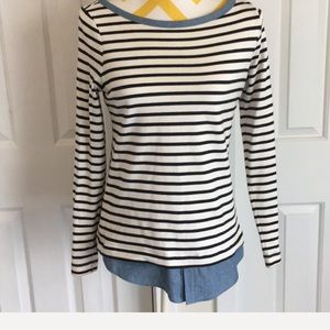 LOFT striped long sleeve layer tee